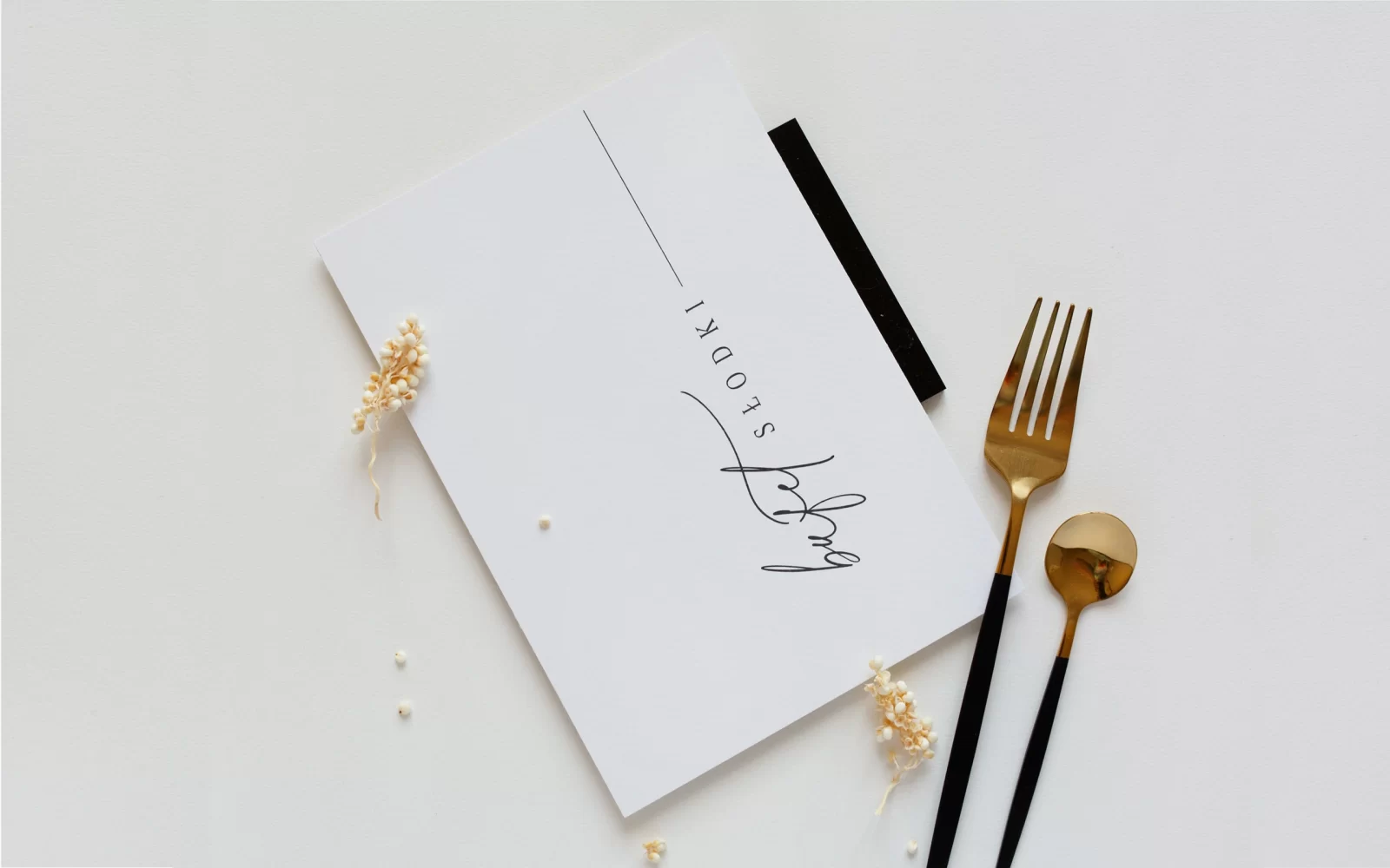 Śmietankowa kartka informacyjna na wesele