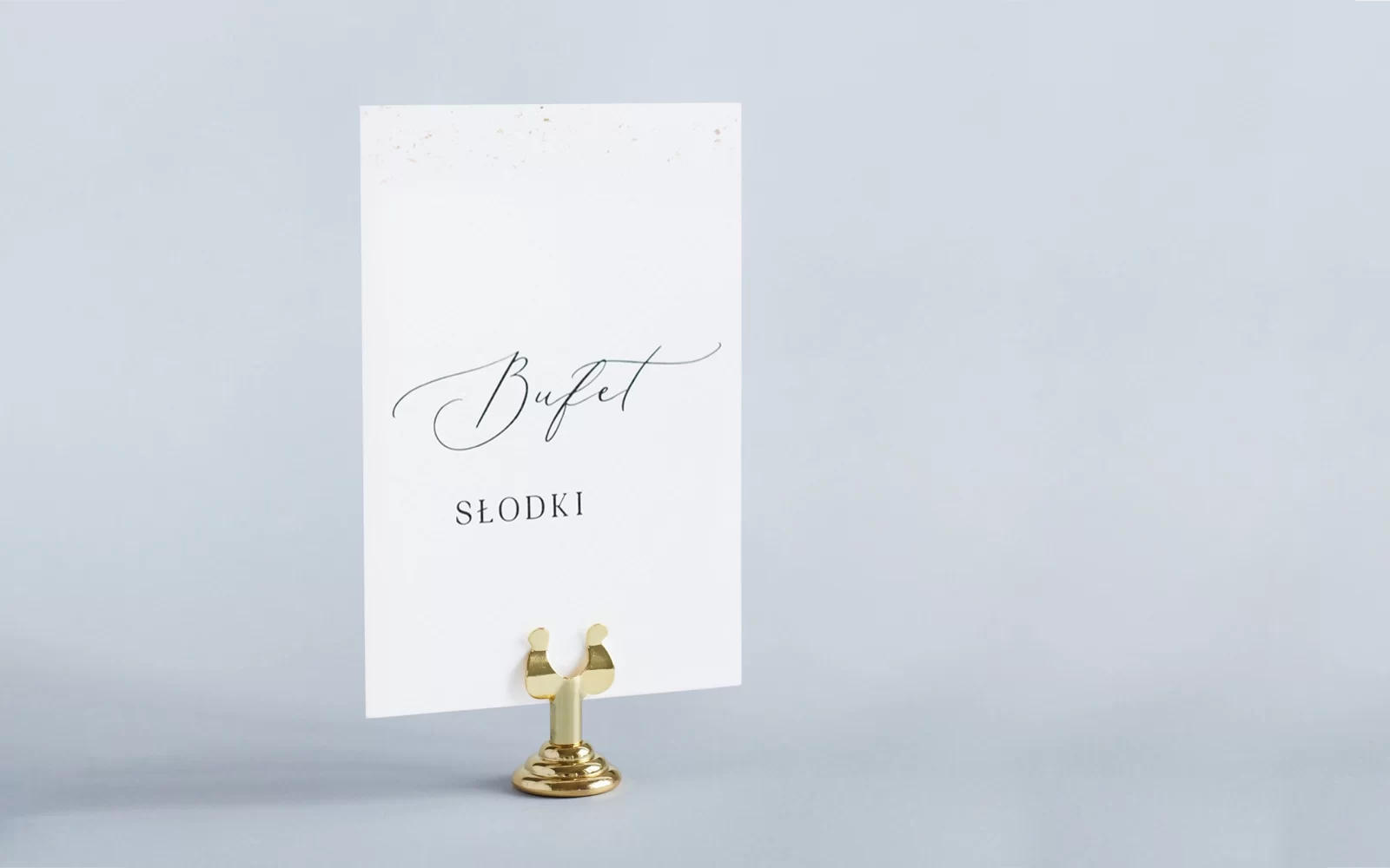 Biały stand weselny pozłacany