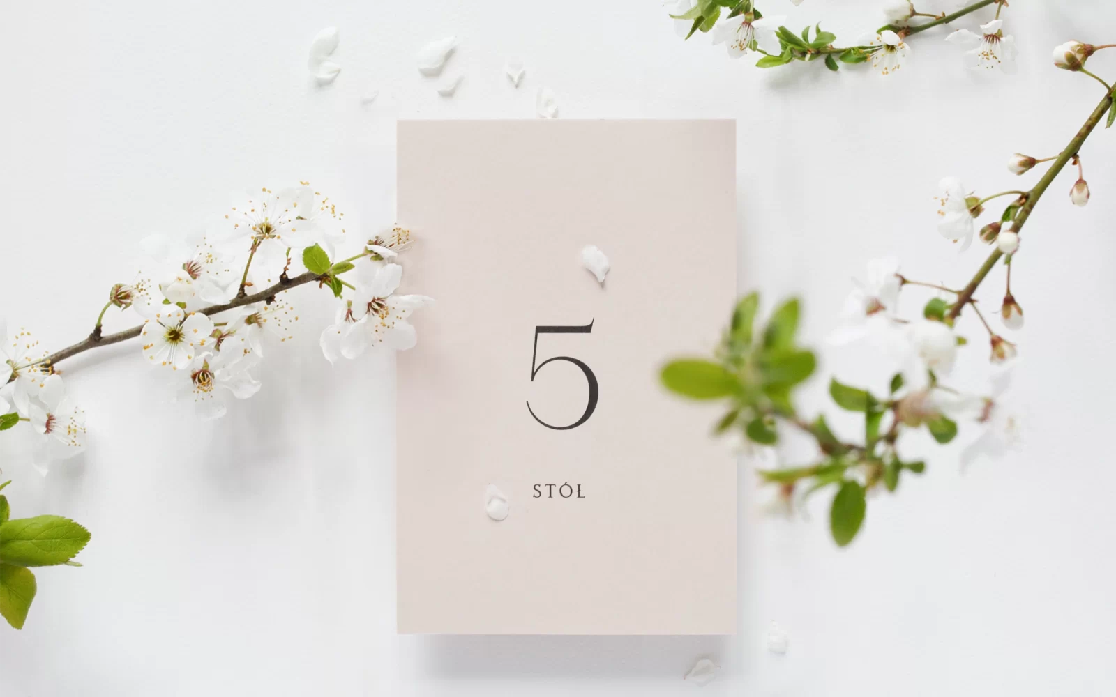 Numer stołu w kolorze beżowym